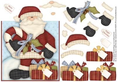 Santa and Candy Cane Over the Edge Card