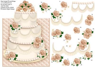 Wedding Cake Over the Edge Card and Decoupage