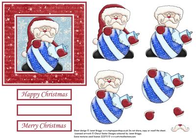 Santa and Bauble Topper and Decoupage