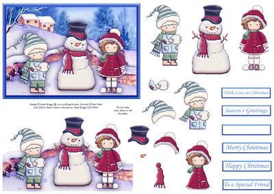 Winter Fun Christmas Card Topper and Decoupage