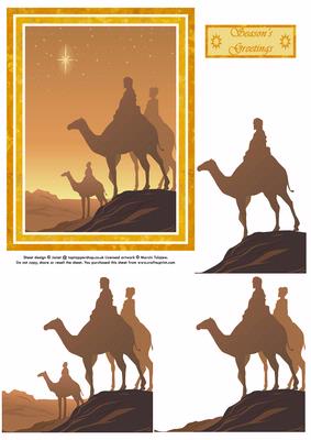 3 Wise Men / Kings in Gold Step by Step Decoupage