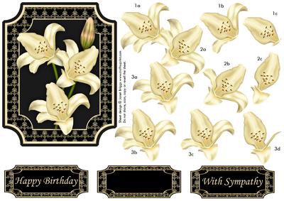 Cream Lilies on Black Topper and Decoupage