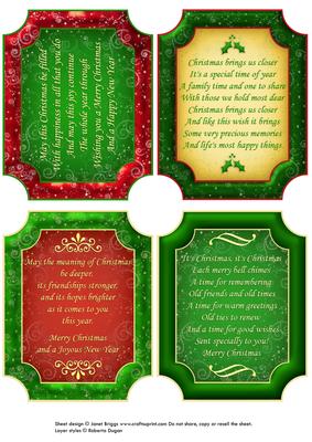 Christmas Verses in Red Green and Golds