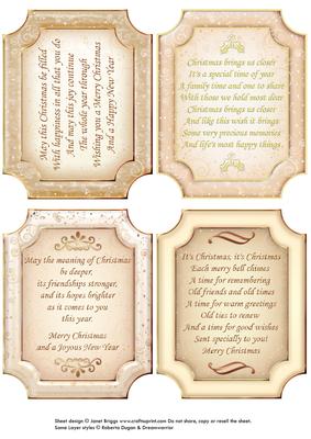 Christmas Verses in Coffee Cream and Gold