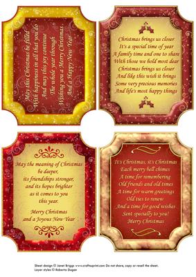 Christmas Verses in Reds and Golds