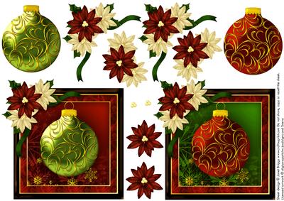 Metallic Bauble Toppers and Decoupage