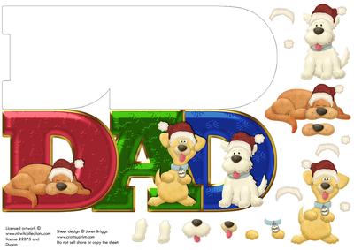 Dad Christmas Shape Card or Topper