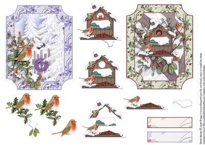 Robin Scenes Christmas Toppers and Decoupage