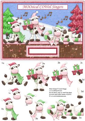 Moosical Cowol Singers Topper and Decoupage