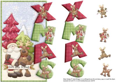 Deer Friends Over the Side Card and Decoupage