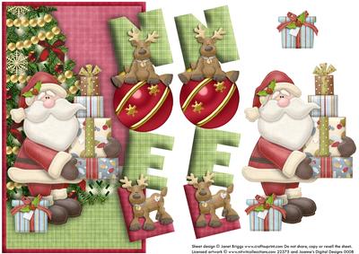 Santas Visit Over the Side Card and Decoupage