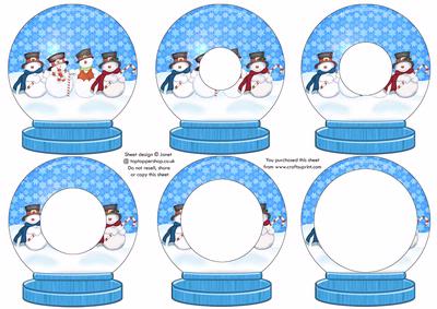 Snowmen Snow Globe Tunnel Decoupage