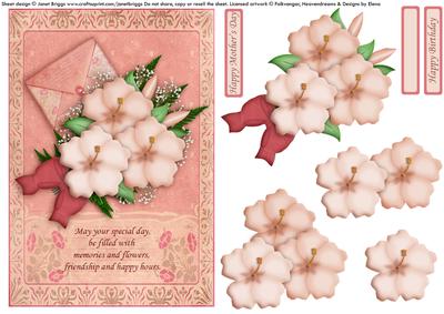 Hibiscus Floral Birthday Mother's Day Decoupage