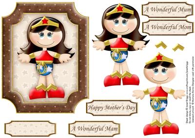 Wonder Mum Topper and Decoupage