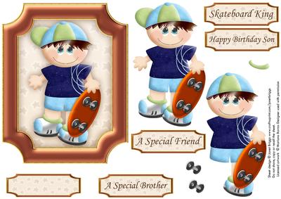 Skateboard King Topper and Decoupage
