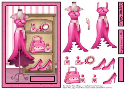 Fashion in Pink Topper and Decoupage