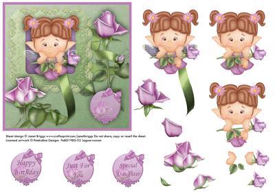 Lavender Rose Fairy Topper and Decoupage