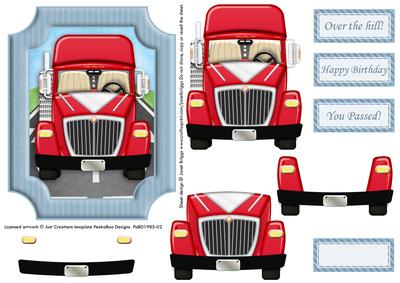 Trucking - Over the Hill Topper & Decoupage