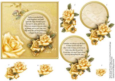 Golden Roses Square Topper & Decoupage