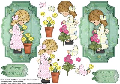 Flower Girls Toppers and Decoupage Mum