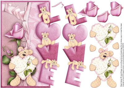 Over the Side Love Bears with Decoupage