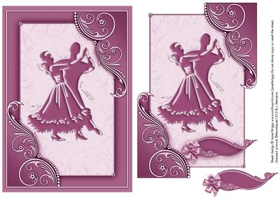 Ballroom Dancing in Dusky Pink Quick Card