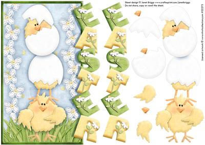 Balancing Easter Chicks Over the Side with Decoupage