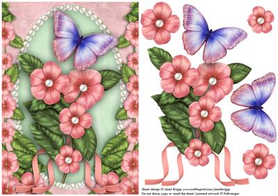 Busy Lizzies, Butterfly & Pearls Decoupage