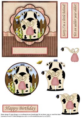 An Udder Year Older or a Little Behind Decoupage