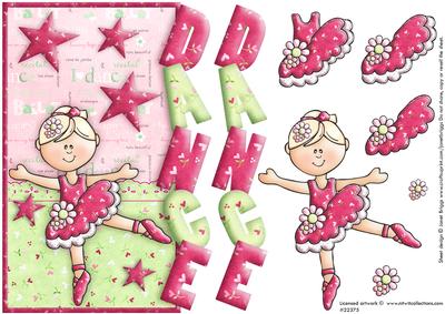 Over the Side Ballet Dance with Decoupage