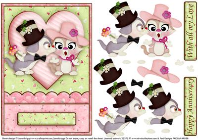 Kitties in Love Topper and Decoupage