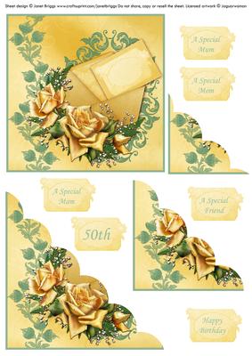 Golden Roses Scallop Corner Stacker