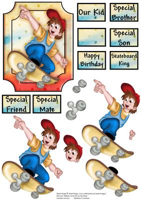 Skateboard Mad Topper and Decoupage