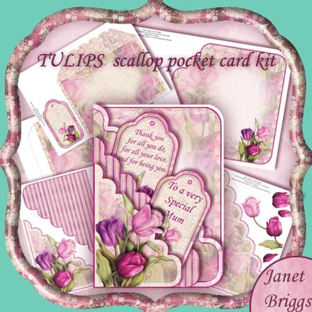 Tulips Scallop Pocket Card Kit