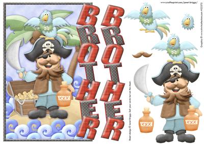 Over the Side Pirate Brother with Decoupage