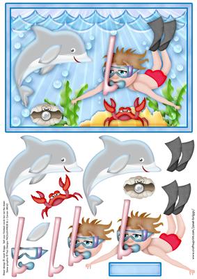 Swimming Under the Sea Topper & Decoupage