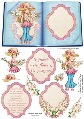 Flower Girl Book Shaped Topper and Decoupage