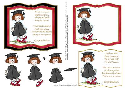 Graduation Girl Book Topper and Decoupage