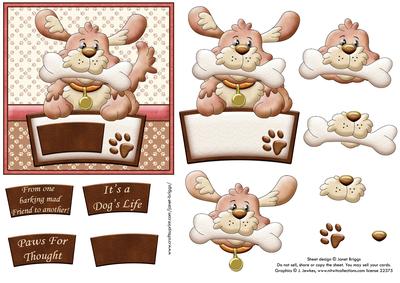 Barking Mad Friend Topper and Decoupage