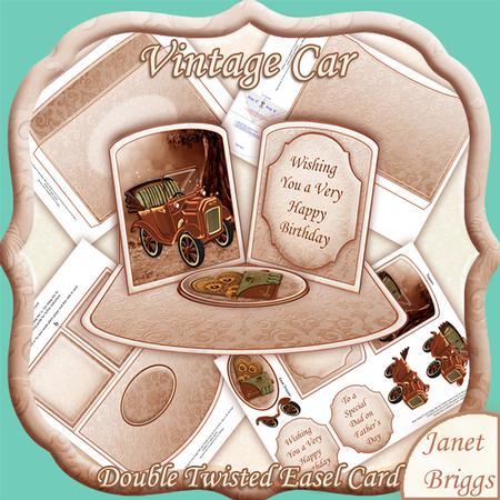 Vintage Car Easel Card Kit Male or Dad