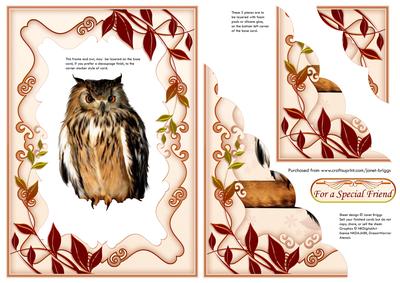 Wise Old Owl Sheet 2 Scallop Stacker or Decoupage