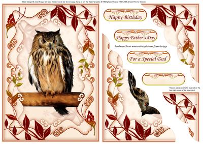 Wise Old Owl Sheet1 Scallop Stacker or Decoupage