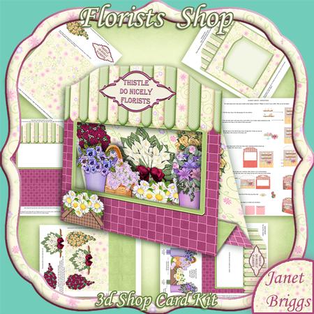 3D Florists Shop Pop Up Window Card Kit