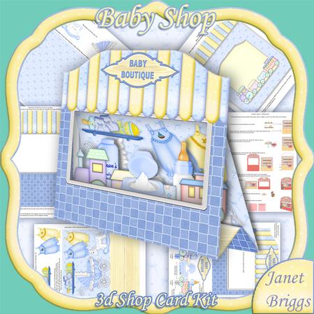 3D Baby Boy Shop Pop Up Window Card Kit
