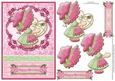 Sunbonnet Girl & Chocolates Decoupage