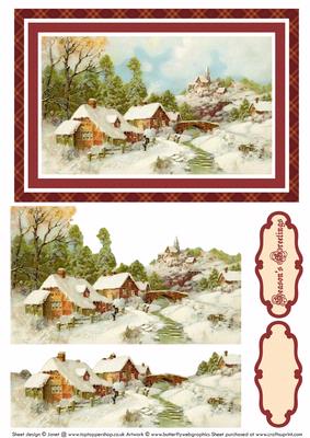 Winter Village Scene Step by Step Decoupage