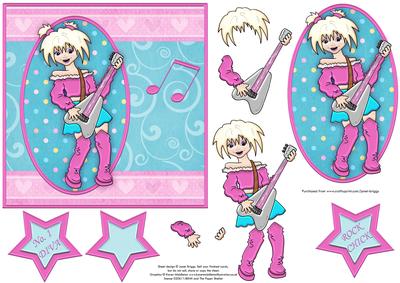 Teen Rock Chick Topper & Decoupage
