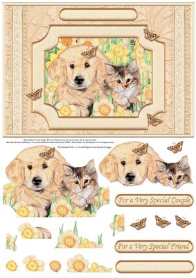 Cat & Dog Special Friends Decoupage