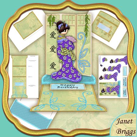 Oriental Lady Easel Card Kit