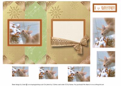 Christmas Cat Fold Back & Pyramid